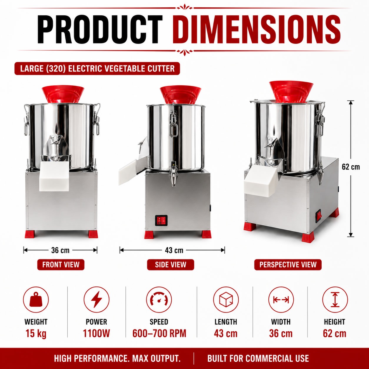 Regular Electric Commercial Vegetable Cutter — view 4