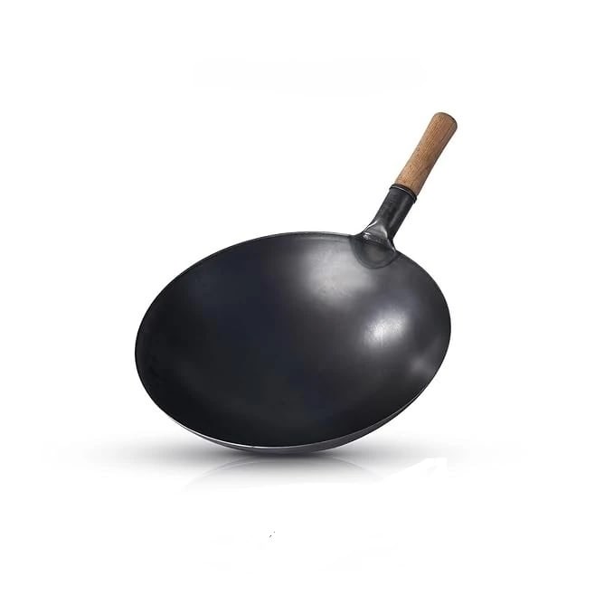 Wooden Handle Iron Wok