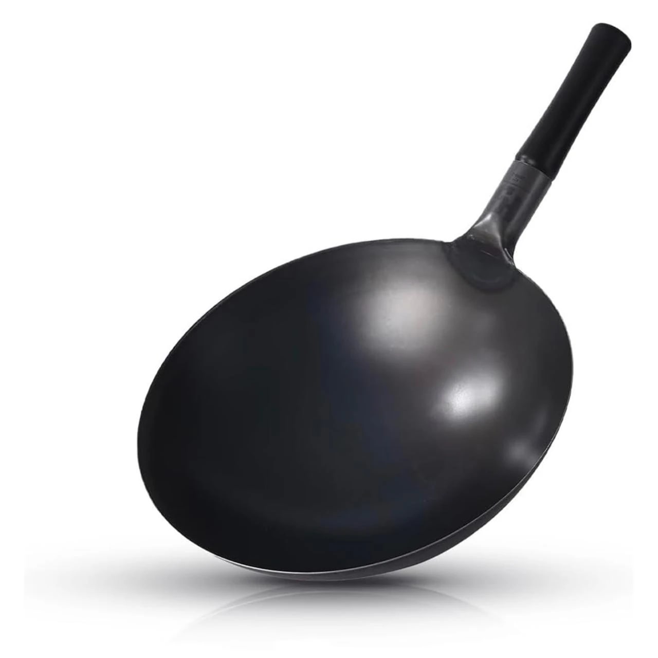 Black Handle Metal Wok witth Ultra Heavy Rubber Grip — view 7