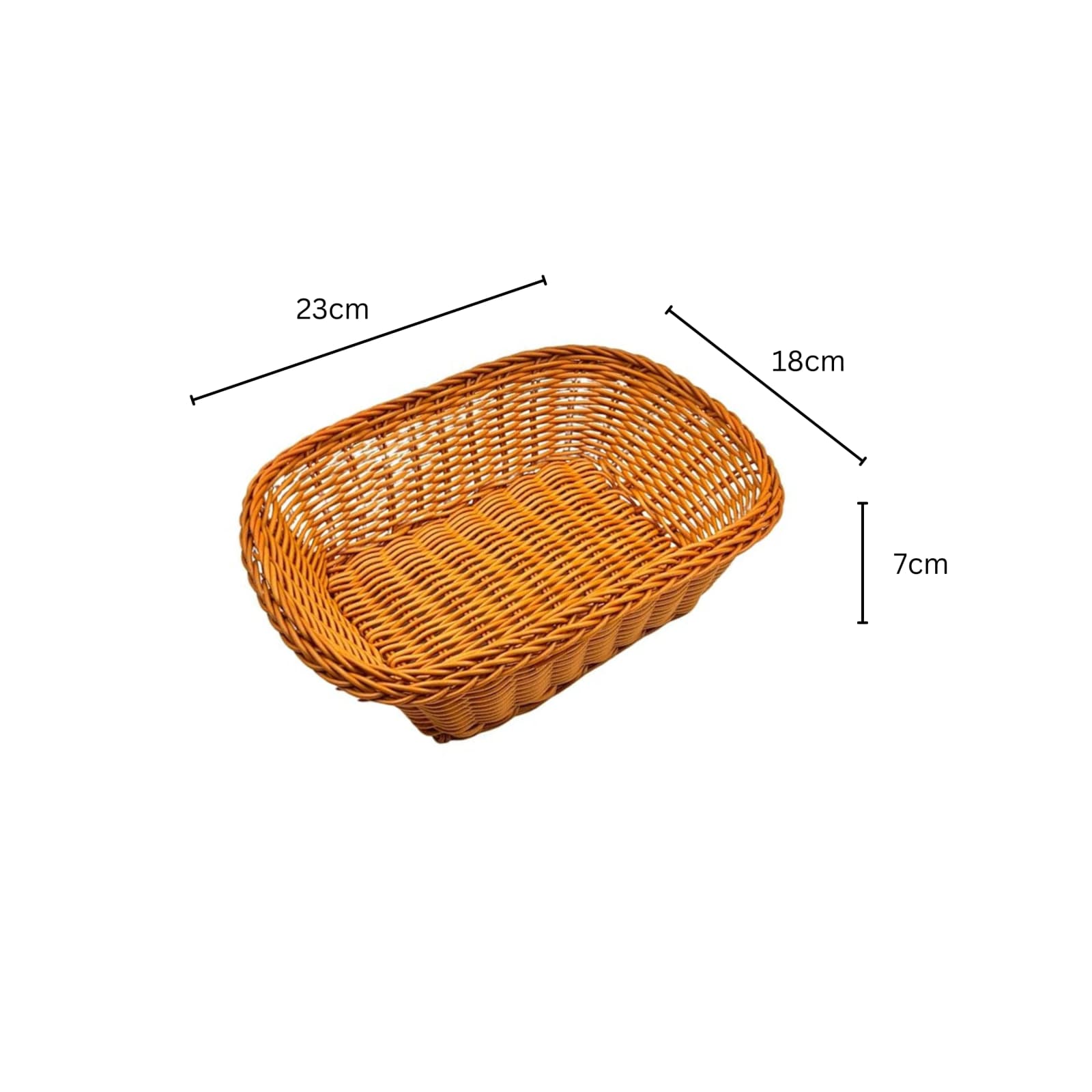 Lite Rectangle Shaped Polyrattan Basket - Walnut Brown — view 2