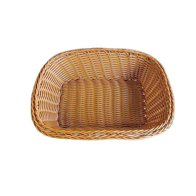 Lite Rectangle Shaped Polyrattan Basket - Walnut Brown — view 6