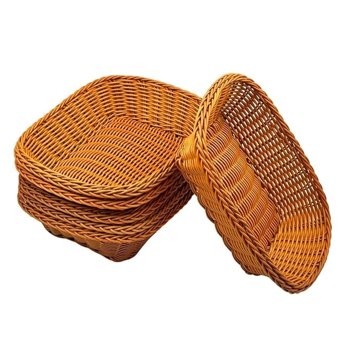 Lite Rectangle Shaped Polyrattan Basket - Walnut Brown — view 7
