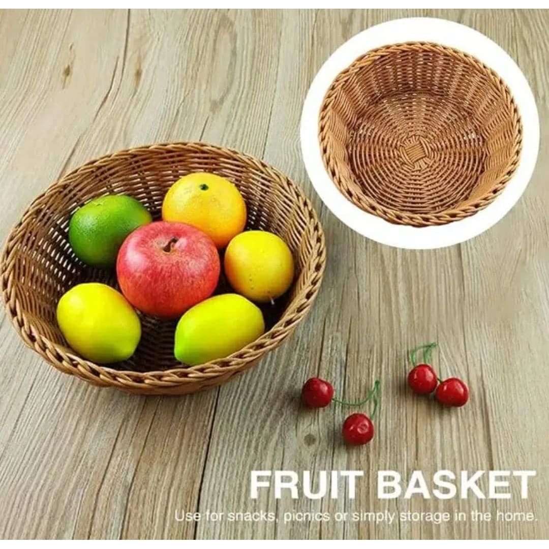 Lite Round Shaped Polyrattan Basket - Small — view 6
