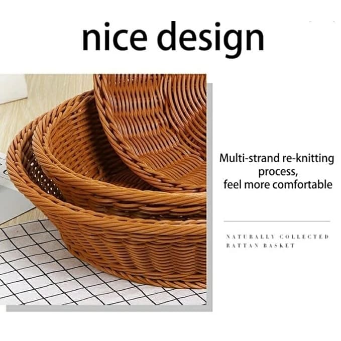 Lite Round Shaped Polyrattan Basket - Small — view 7