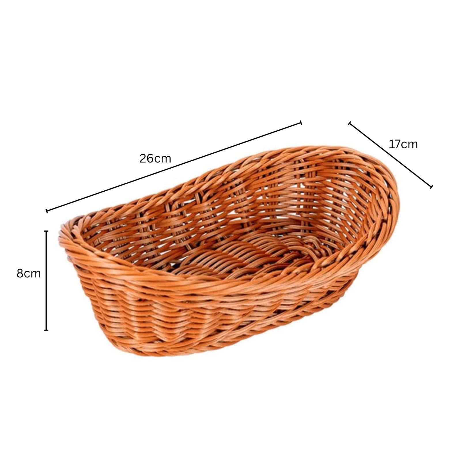 Heavy Boat Shaped Polyrattan Basket with Metal Wire - Big — view 2