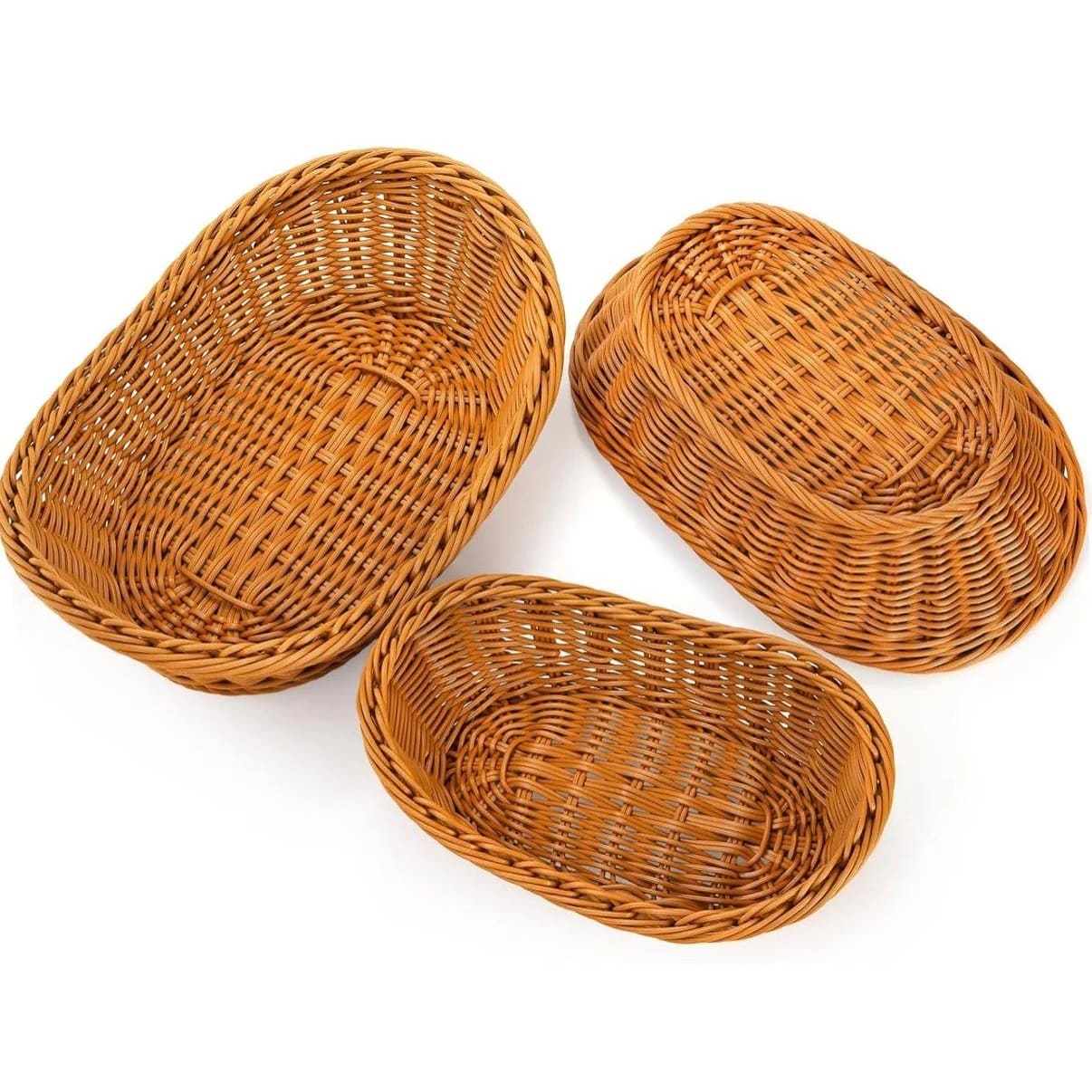 Heavy Boat Shaped Polyrattan Basket with Metal Wire - Big — view 6