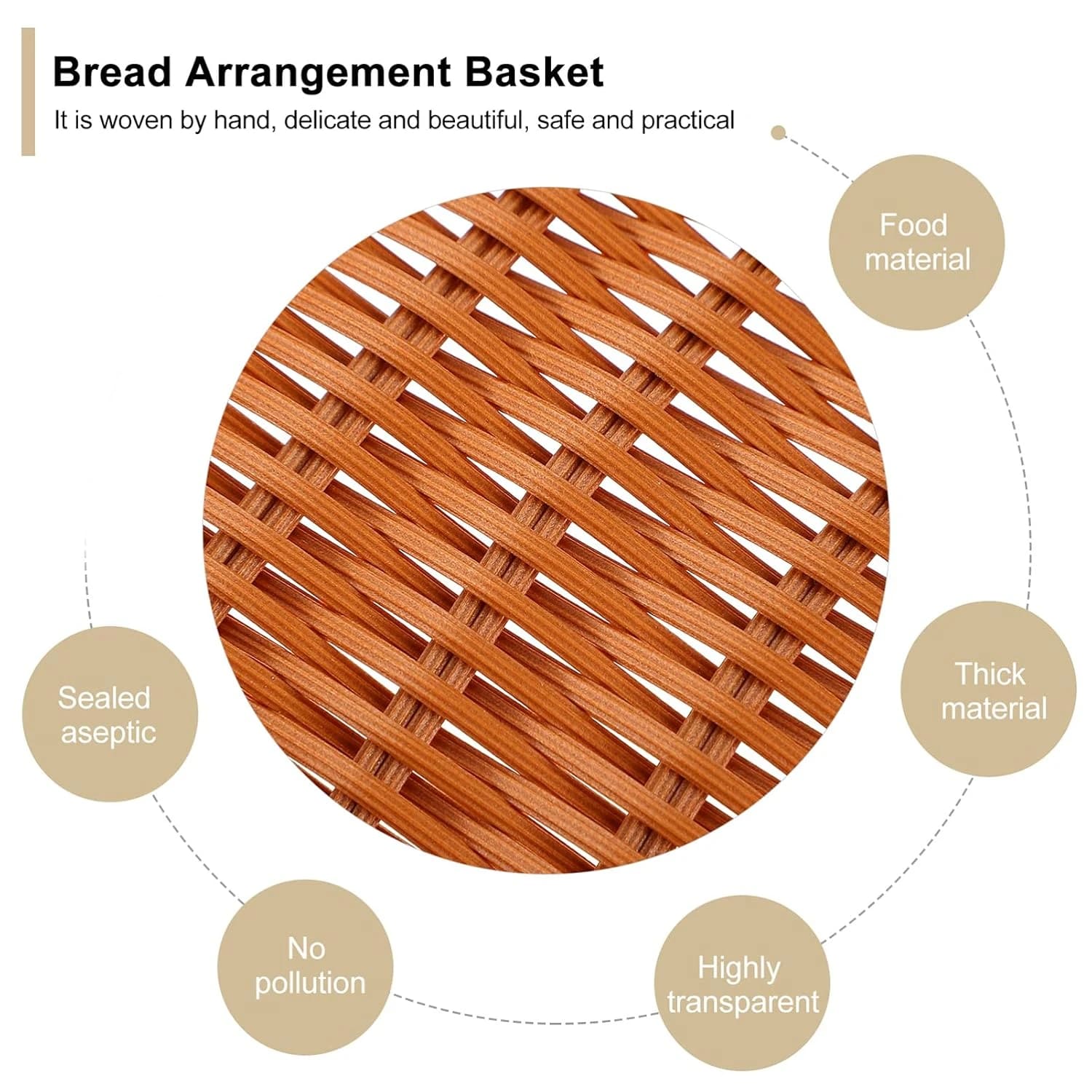 Heavy Rectangle Shaped Polyrattan Basket with Metal Wire - 24x18x7cm — view 5