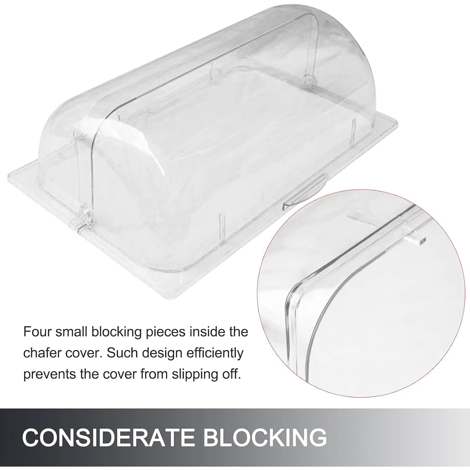 Heavy Rectangle Shaped Polyrattan Basket with PC Roll Top Lid (1/1 Full Size) & Metal Wire - 53x32x8cm — view 6