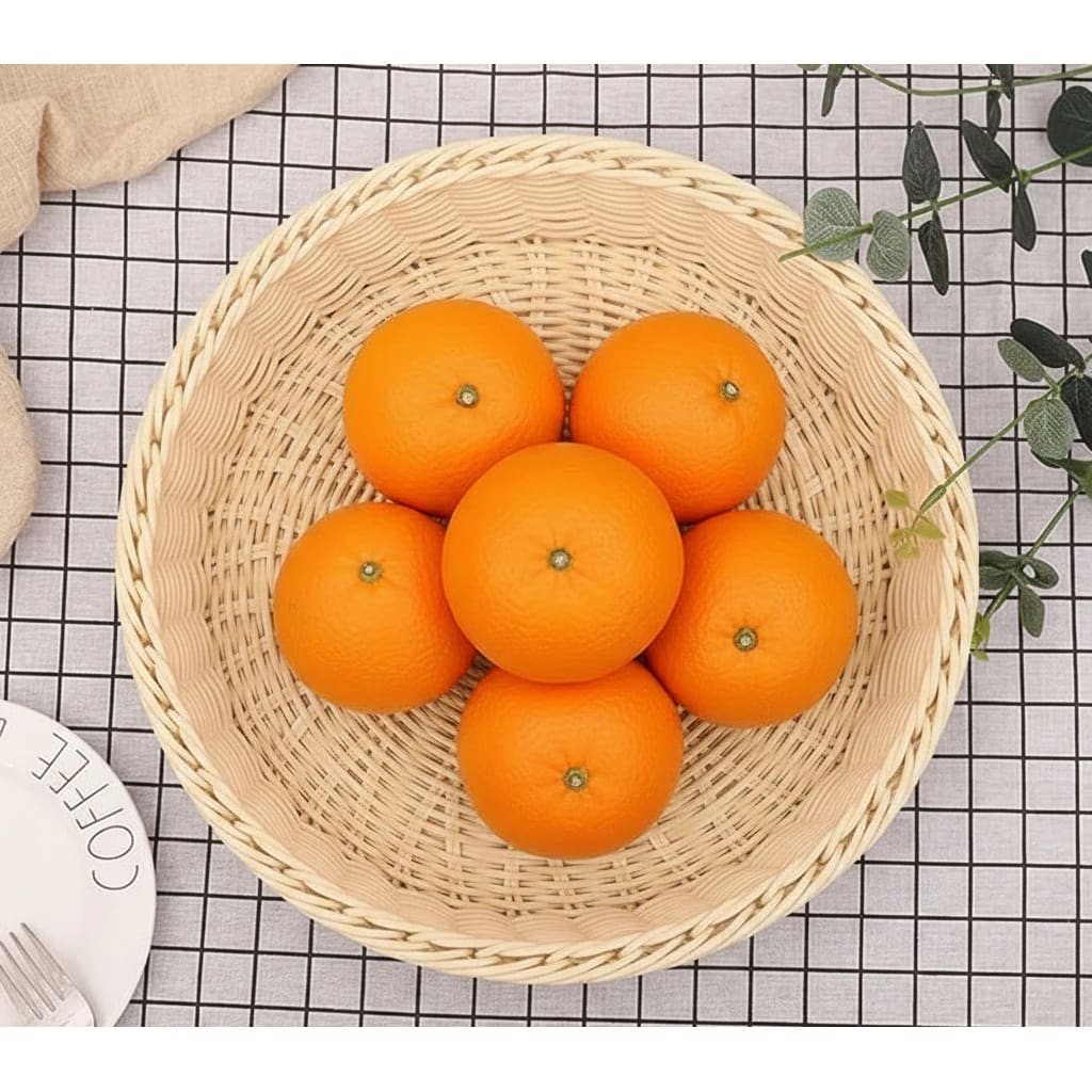 Heavy Round Shaped Polyrattan Basket with PC Roll Top Lid & Metal Wire - 40x10cm — view 5