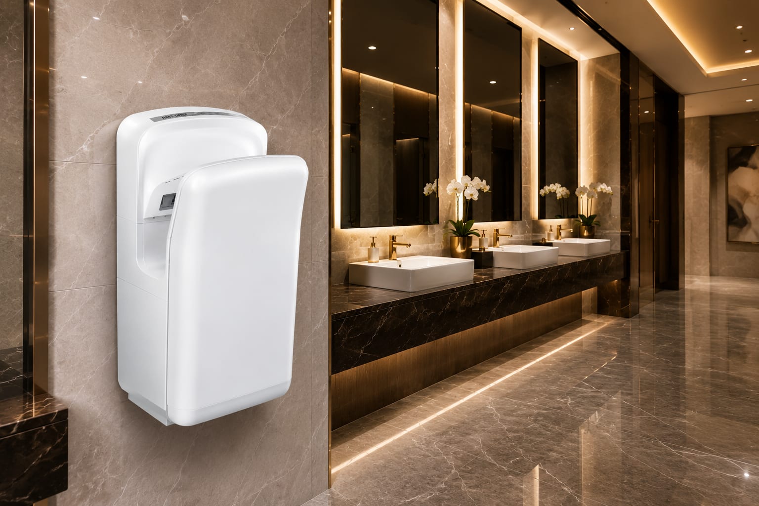 Electric Wall Mountable Hand Dryer 1900W - White | Tall Standing Model
