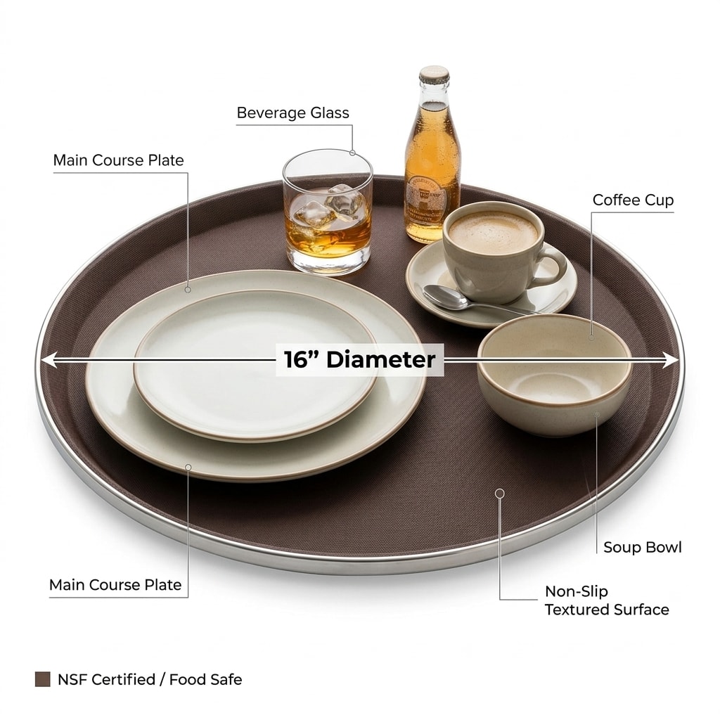 Anti Skid Tray with SS Border - Heavy| Round | 16" — view 7