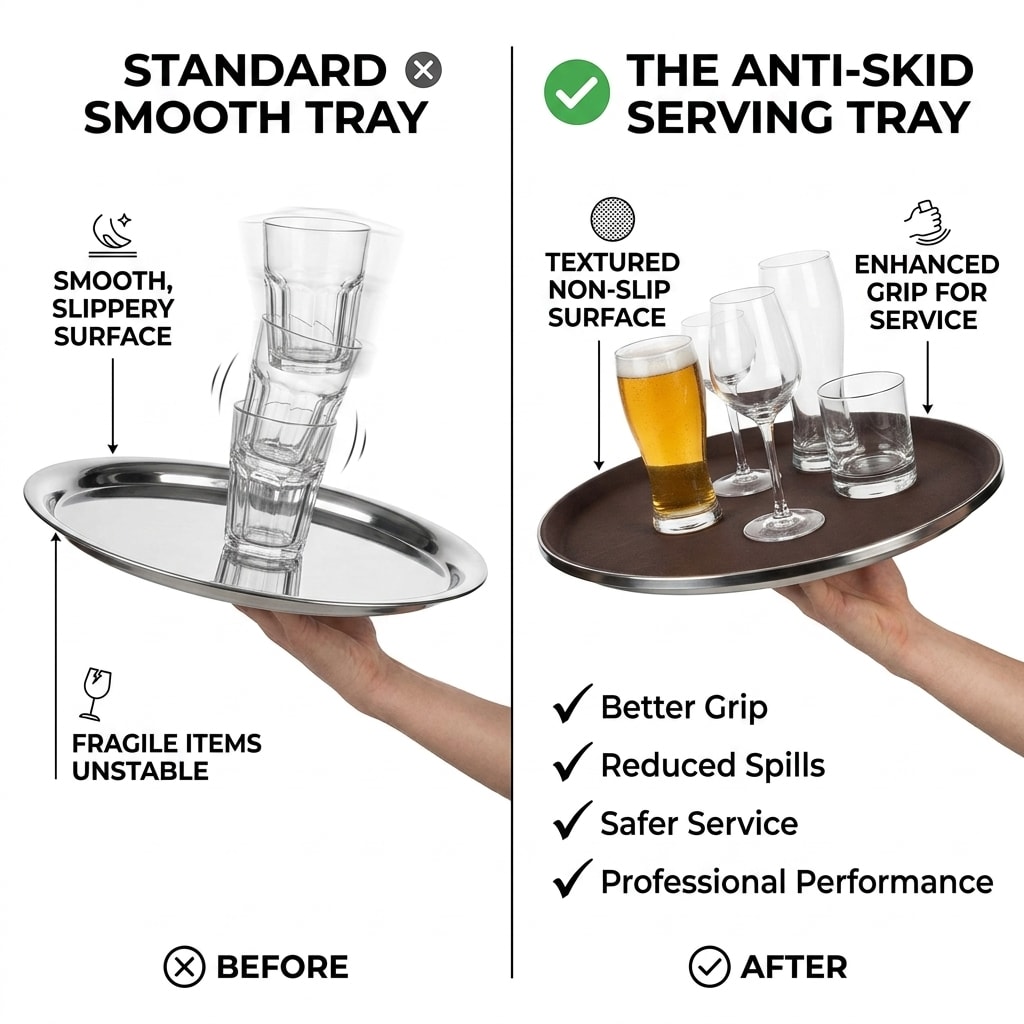 Anti Skid Tray with SS Border - Heavy| Round | 18" — view 6