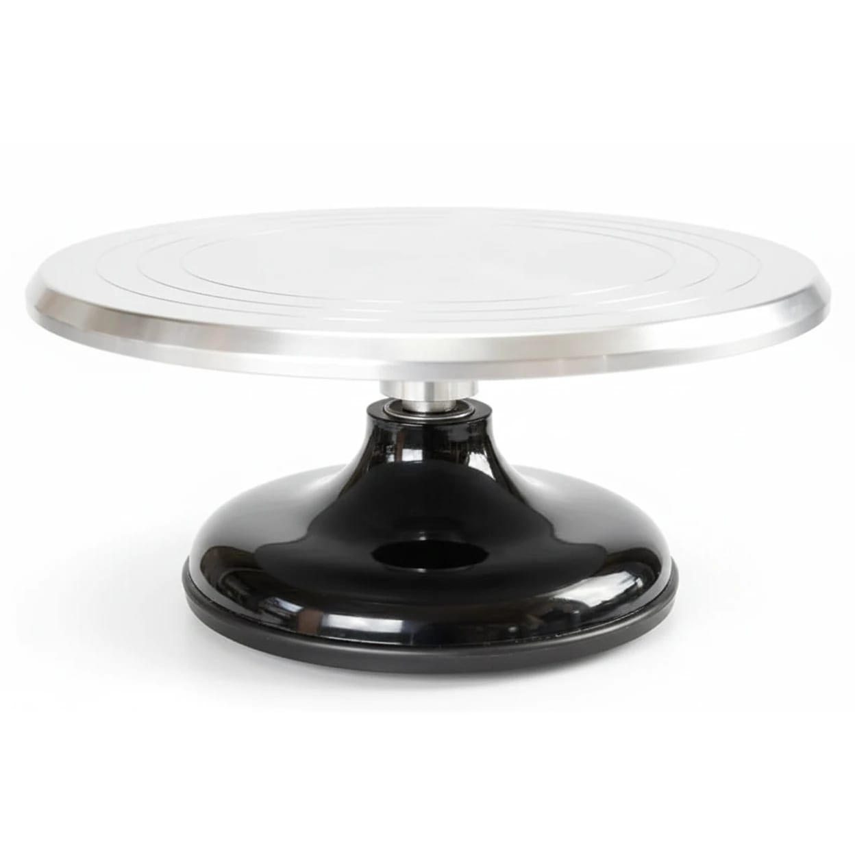 Smooth Rotating Heavy Cake Stand - Aluminium Top | Black Base — view 5