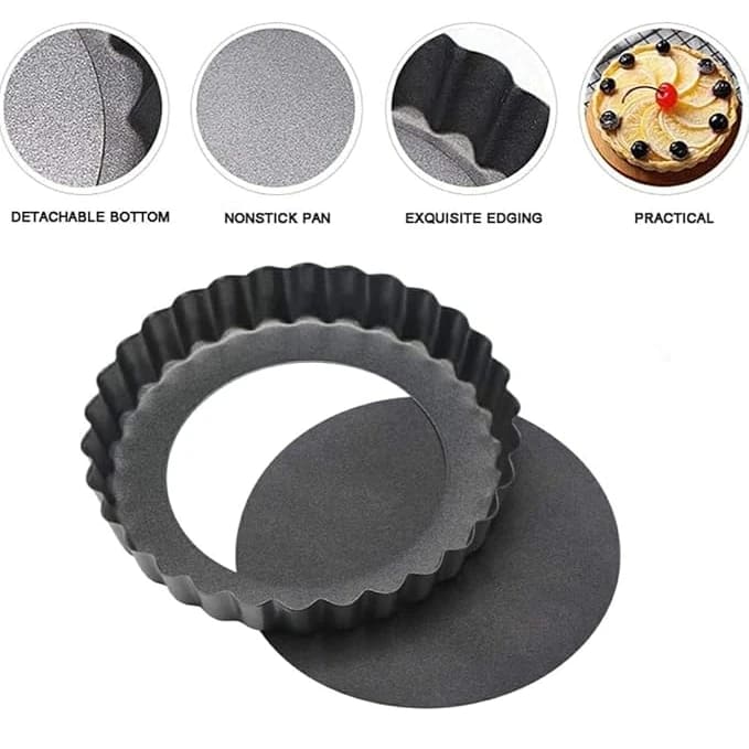 Teflon Pizza Pan Plate with Curvy Edges and Removable Bottom — view 5