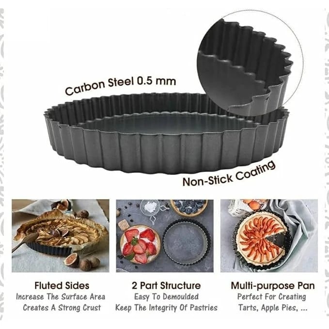 Teflon Pizza Pan Plate with Curvy Edges and Removable Bottom — view 6