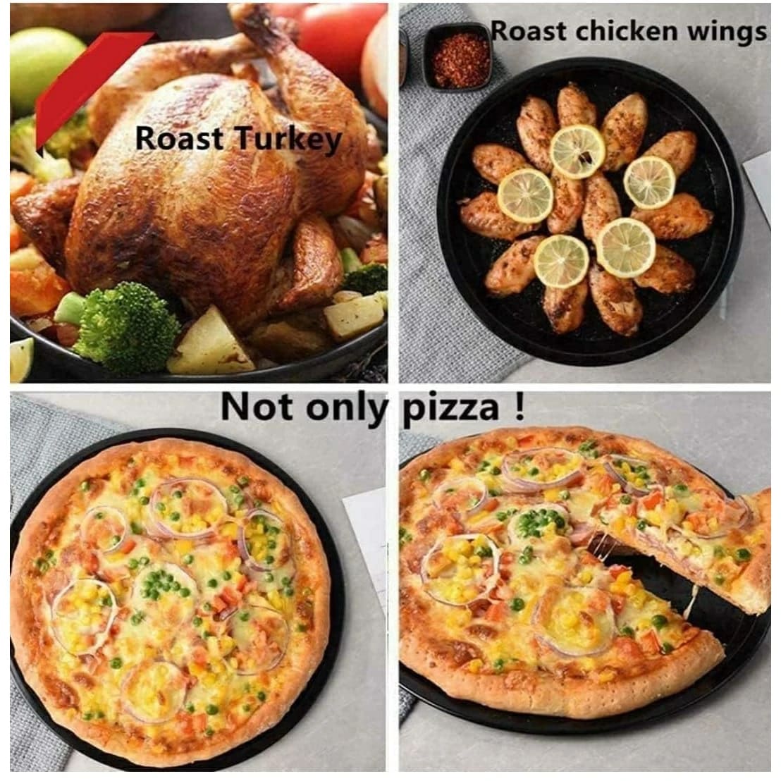 Non-Stick Round Pizza Pan Plate — view 3