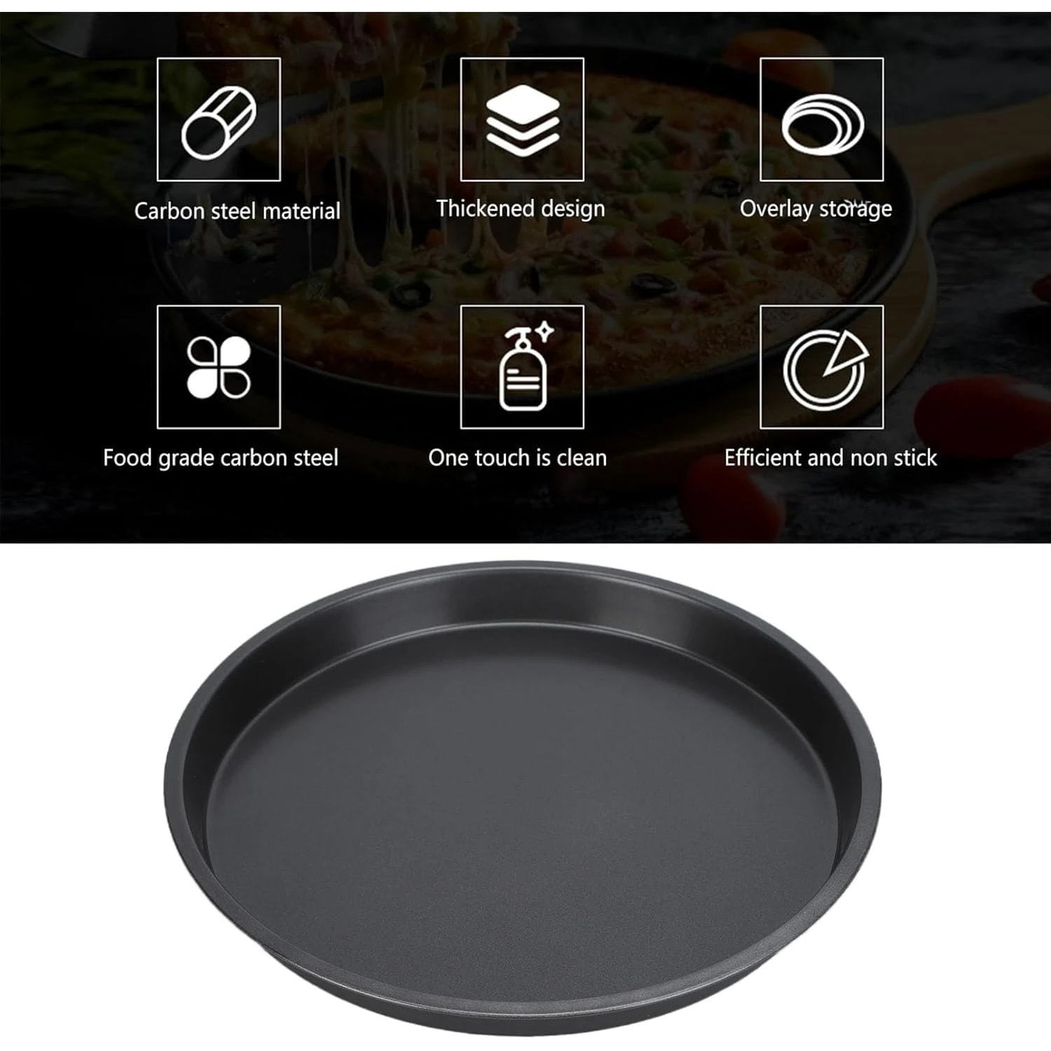 Non-Stick Round Pizza Pan Plate — view 6