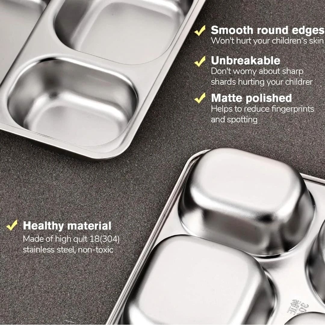 SS Bento/Thali/Meal Box with Lid 5 Compartments — view 4
