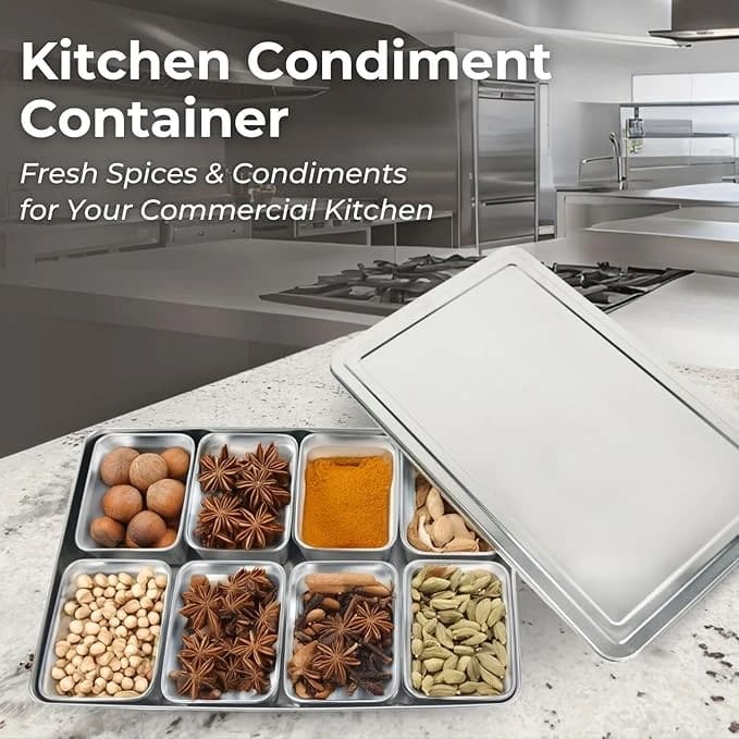 SS Condiment/Spice/Masala Box with Lid — view 3