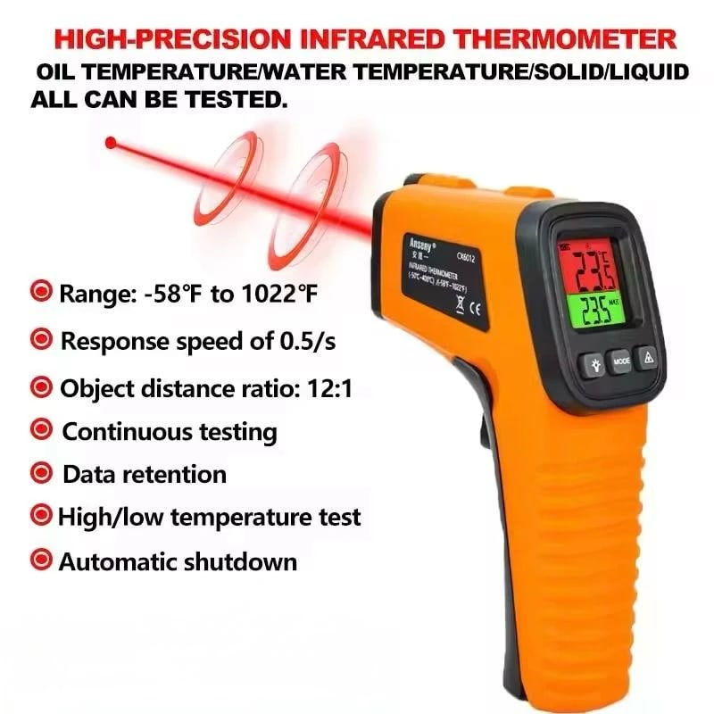 All Purpose Laser Thermometer Regular (Temp Range: -50°C to +550°C) — view 7