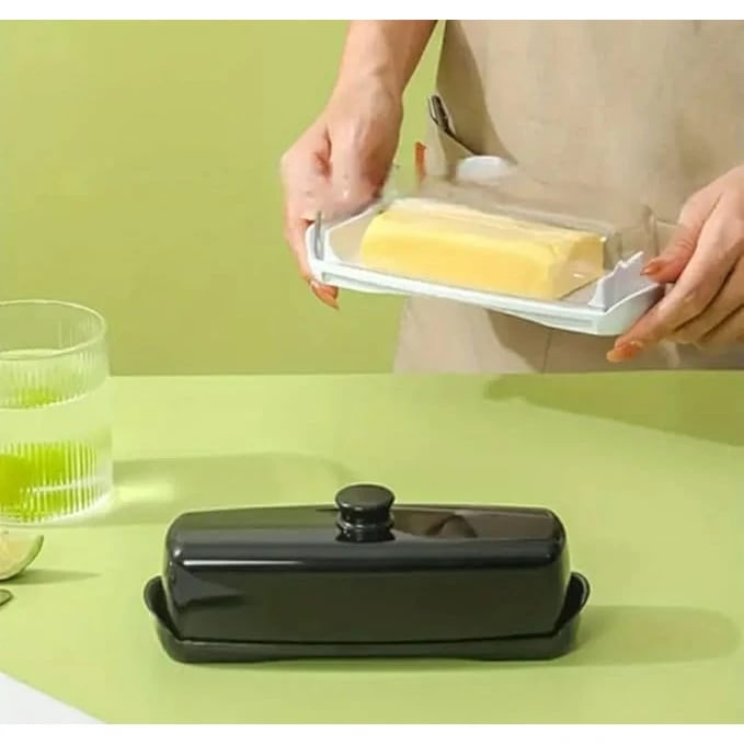 PC Butter Holder Tray with Lid & SS Butter Slicer Knife — view 3