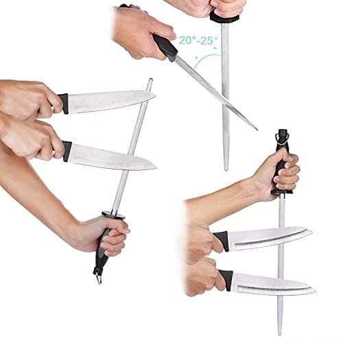 SS Knife Sharpening Rod with Black Handle — view 4