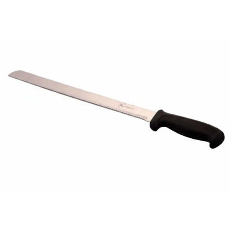 Plastic Black Handle Bread Knife with Small Teeth