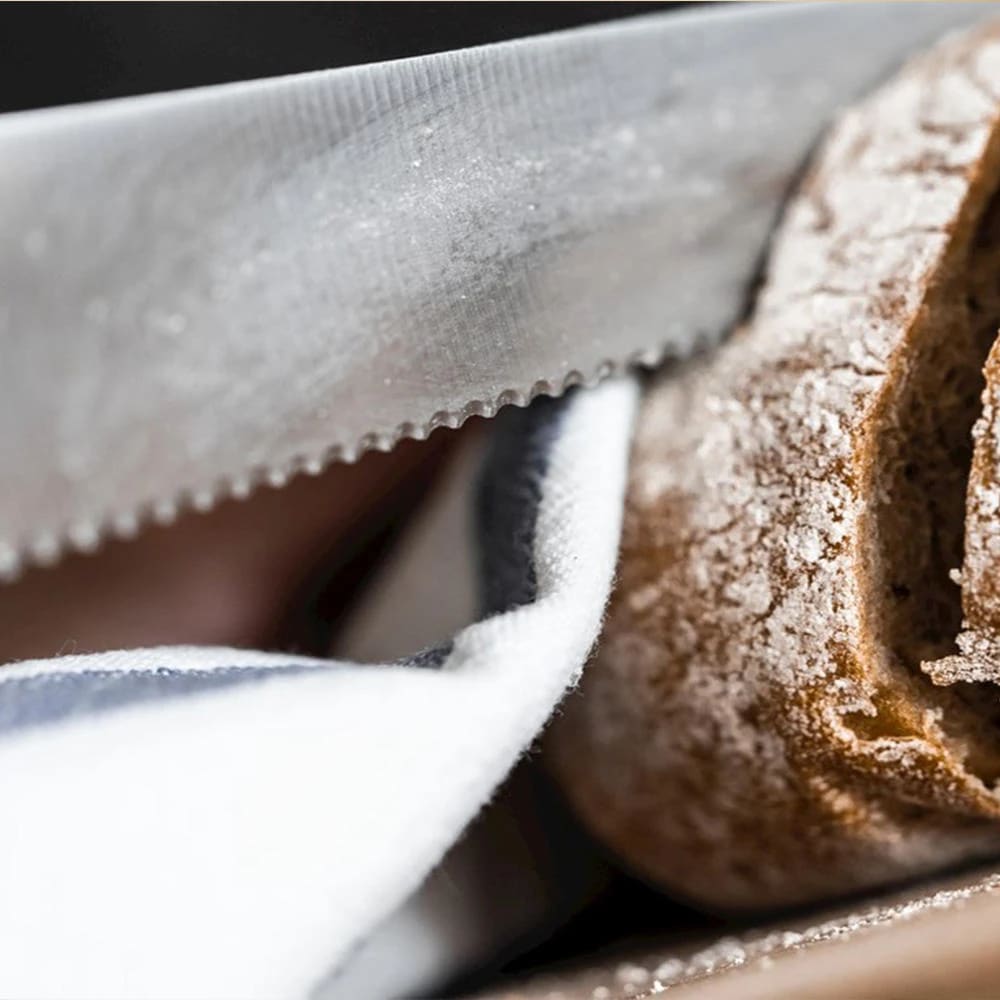 Plastic Black Handle Bread Knife with Small Teeth — view 4