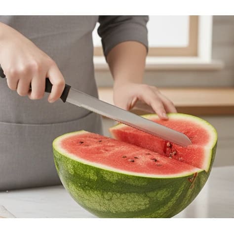 Plastic Black Handle Bread Knife with Small Teeth — view 5