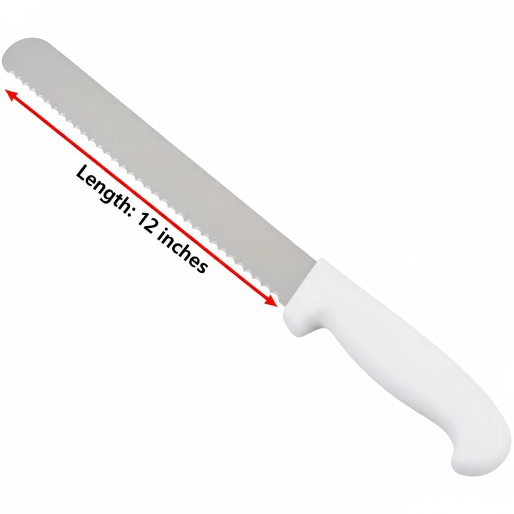 Plastic White Handle Bread Knife with Teeth — view 2