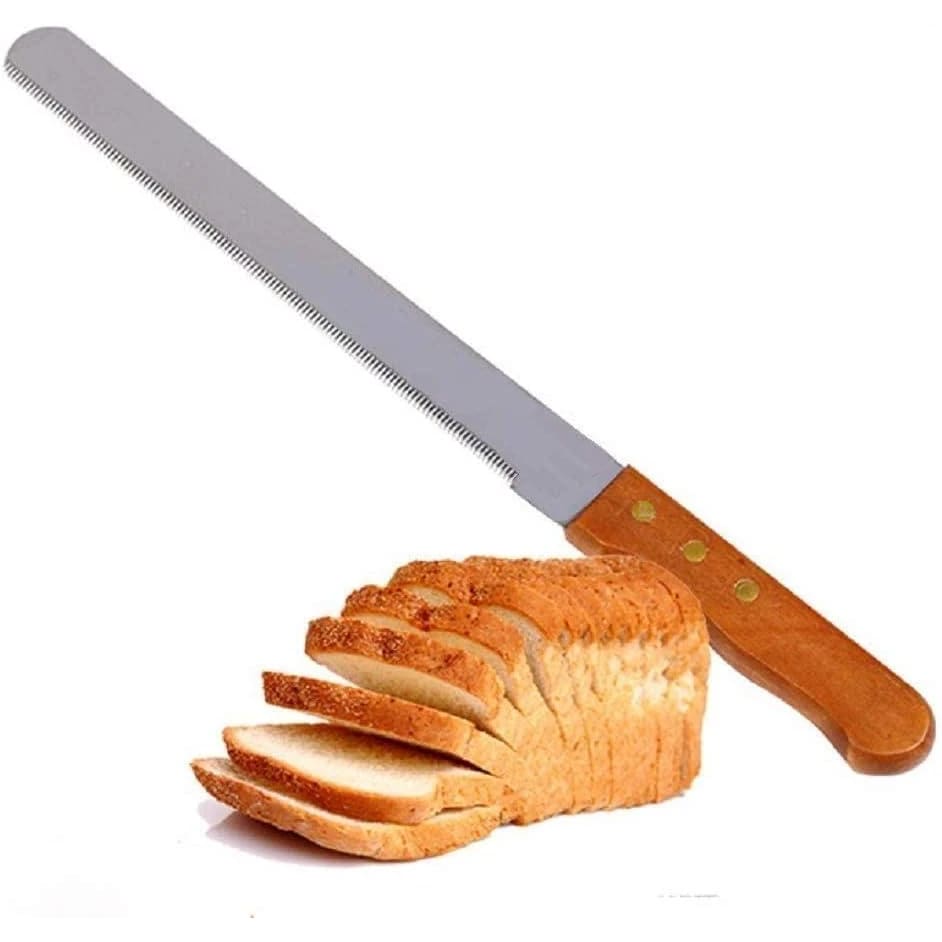 Wooden Handle Bread Knife with Small Teeth — view 3