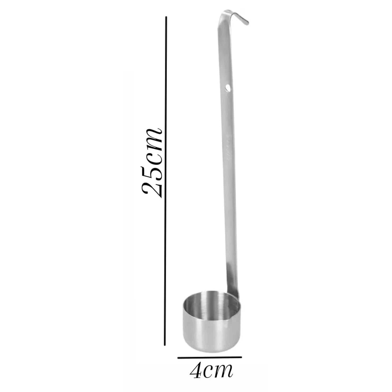 SS Cylindrical Shaped Flat Bottom Oil/Milk Ladle — view 2