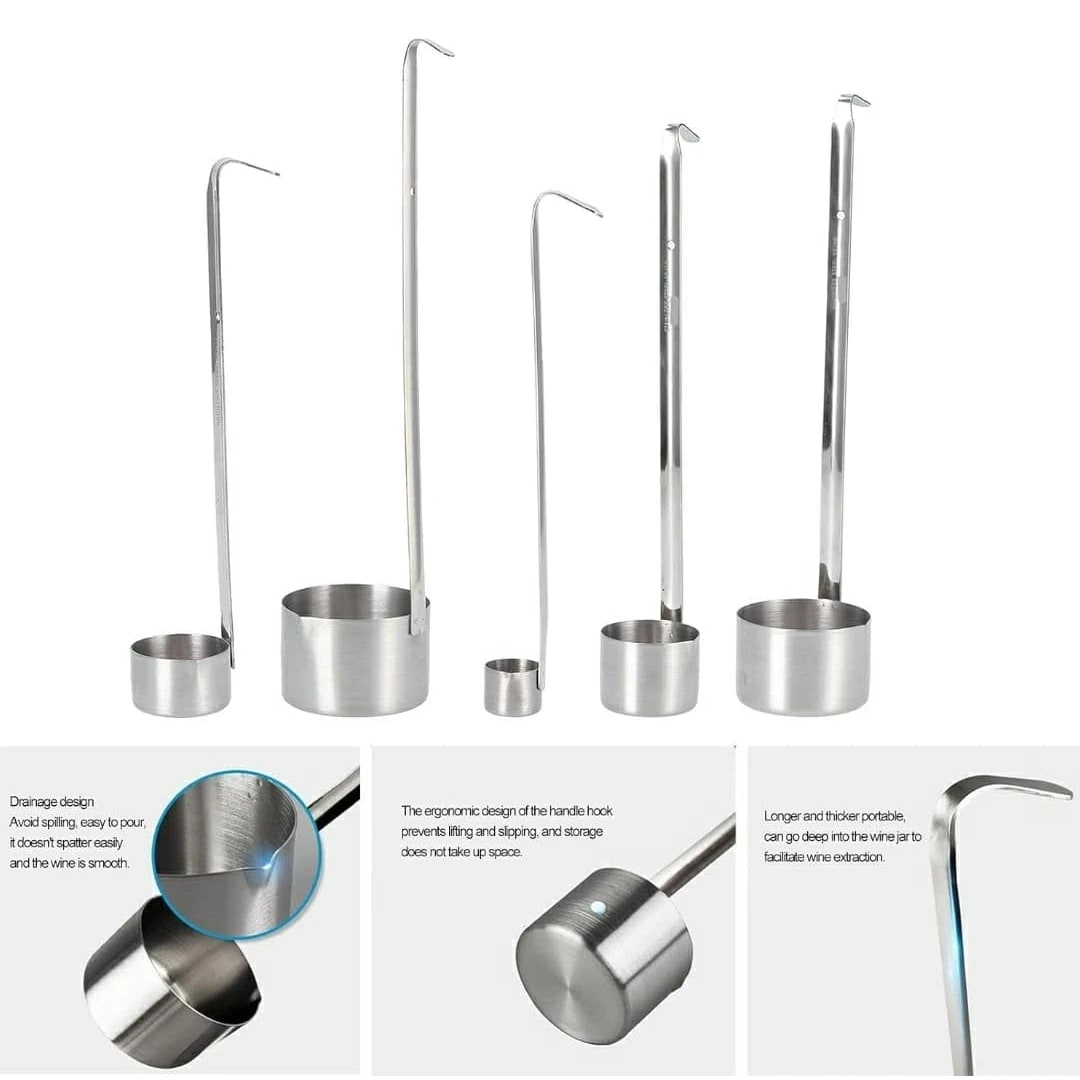 SS Cylindrical Shaped Flat Bottom Oil/Milk Ladle — view 4