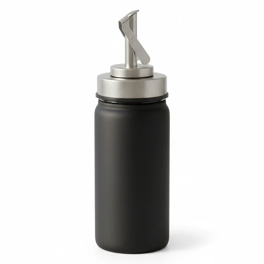 VAMA Glass + SS Oil/Vinegar Dispenser - 180ml | Black
