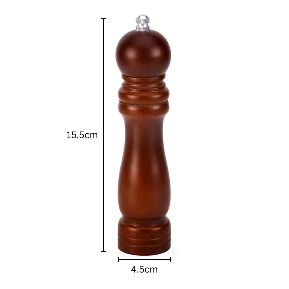 Wooden Pepper Mill - Walnut Brown — view 2