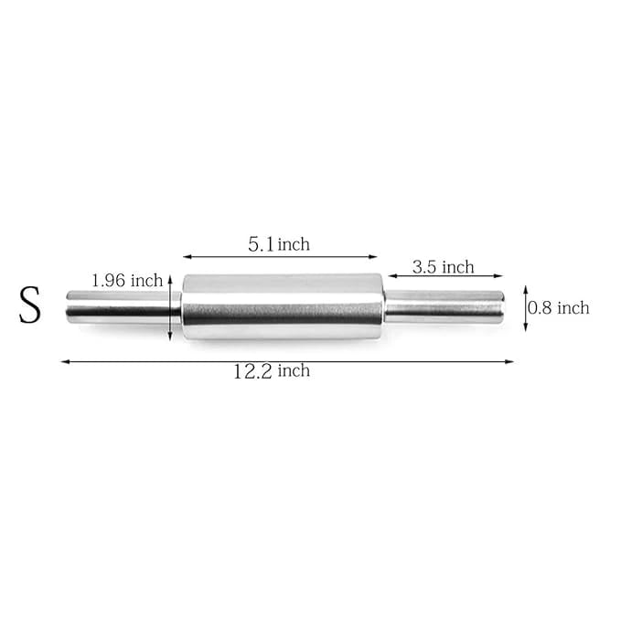 SS Rolling Pin (Belan) with 5cm Diameter — view 2