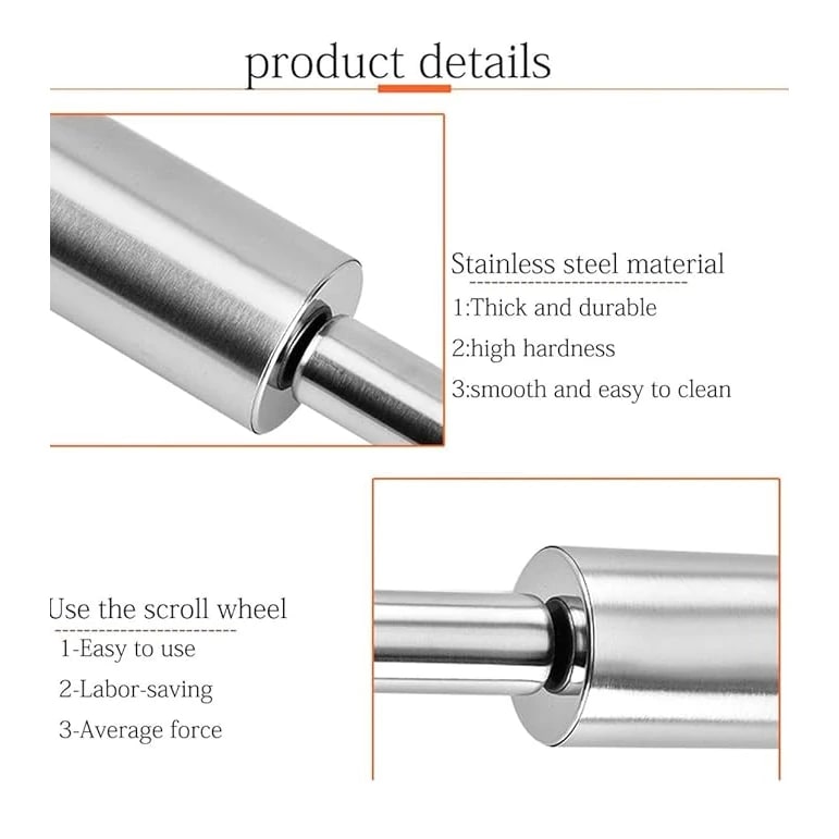 SS Rolling Pin (Belan) with 5cm Diameter — view 6