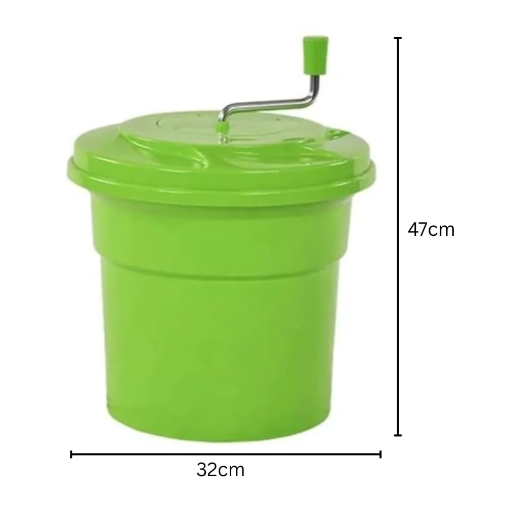 Plastic Salad Spinner - Green — view 2
