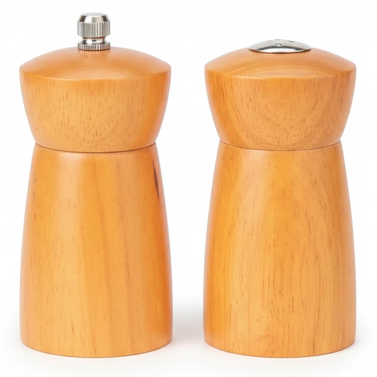 Wooden Salt & Pepper Set - Walnut Brown