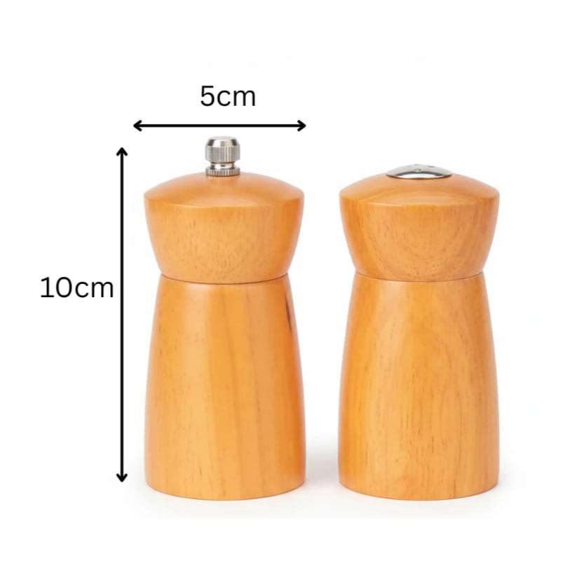 Wooden Salt & Pepper Set - Walnut Brown — view 2