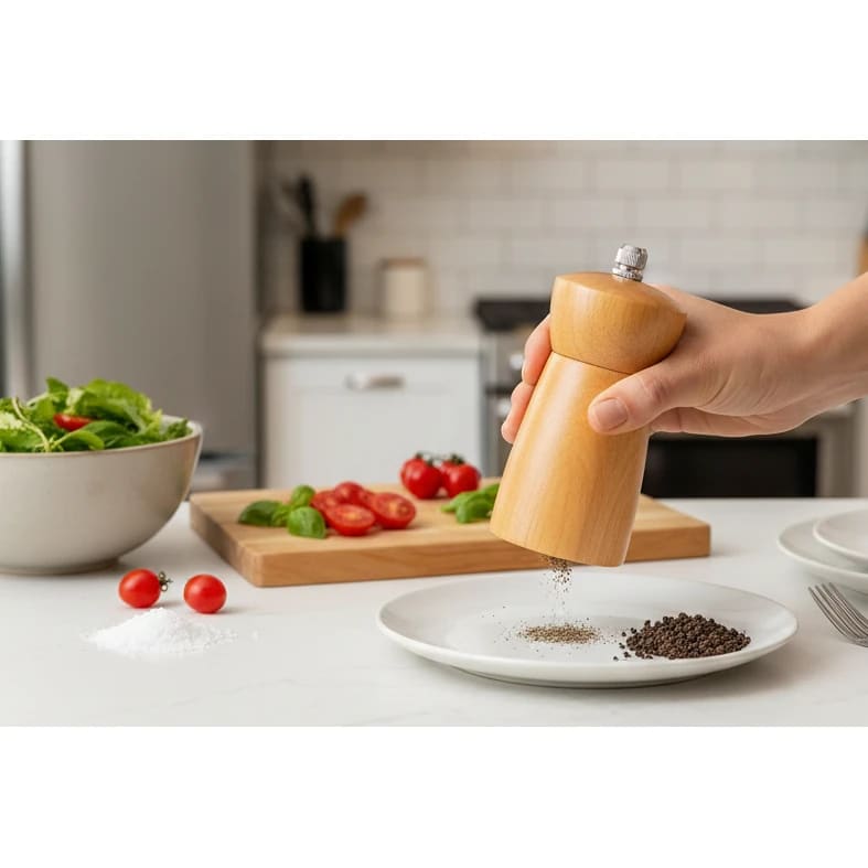 Wooden Salt & Pepper Set - Walnut Brown — view 4