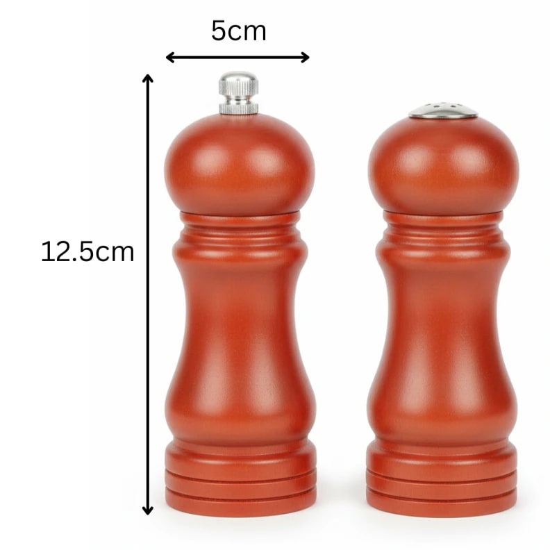 Wooden Salt & Pepper Set - Walnut Brown — view 2