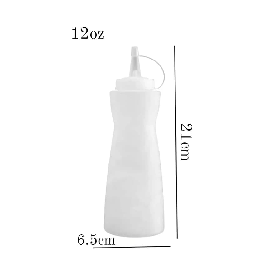 Plastic Curved Sauce Bottle with Top Cap 350ml — view 2