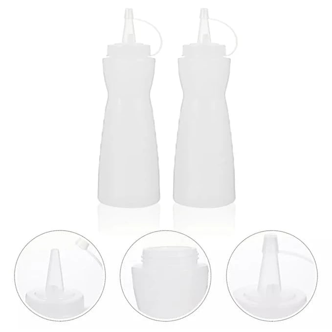 Plastic Curved Sauce Bottle with Top Cap 350ml — view 4