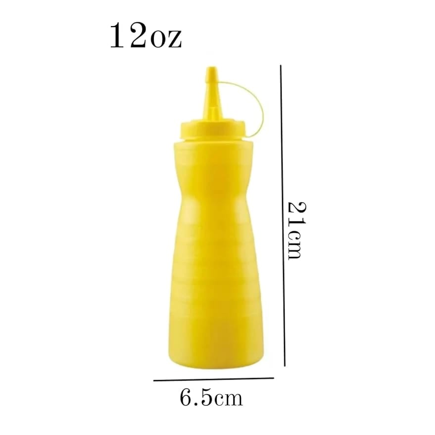 Plastic Curved Sauce Bottle with Top Cap 350ml — view 2