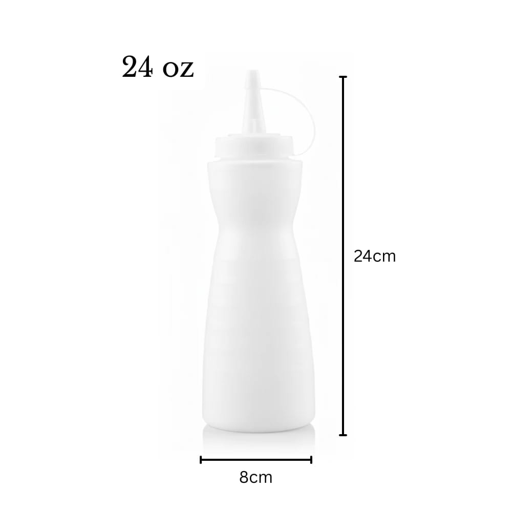 Plastic Curved Sauce Bottle with Top Cap 700ml — view 2