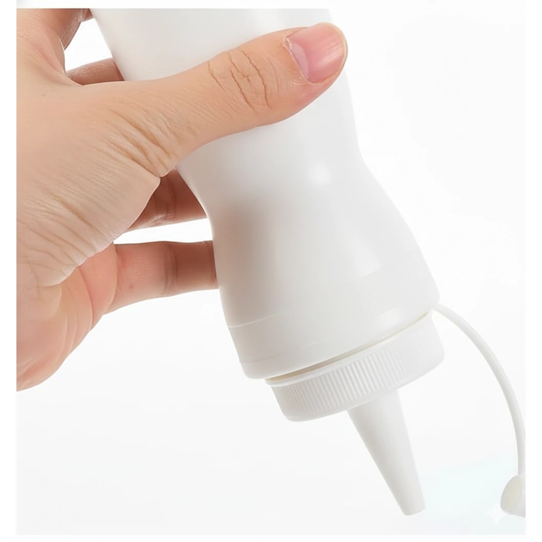 Plastic Curved Sauce Bottle with Top Cap 700ml — view 6