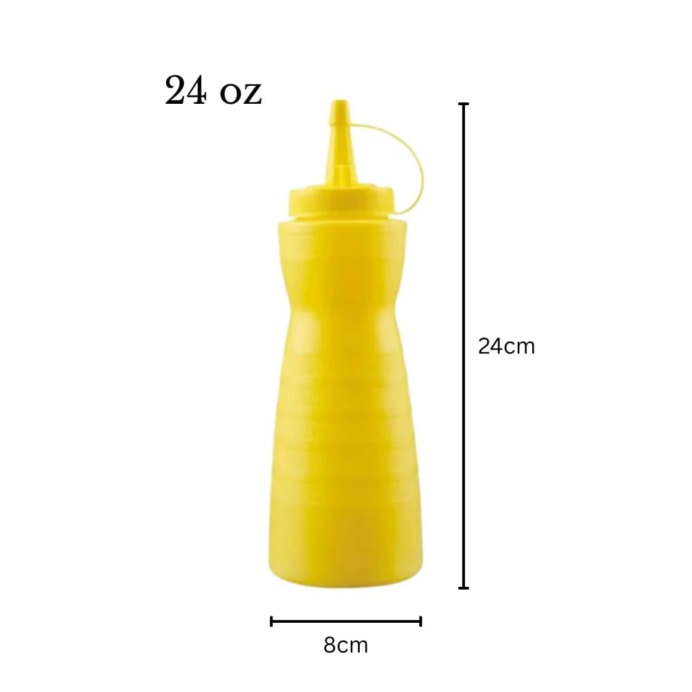 Plastic Curved Sauce Bottle with Top Cap 700ml — view 2