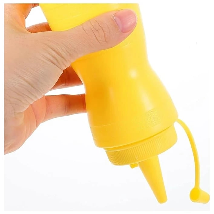 Plastic Curved Sauce Bottle with Top Cap 700ml — view 6