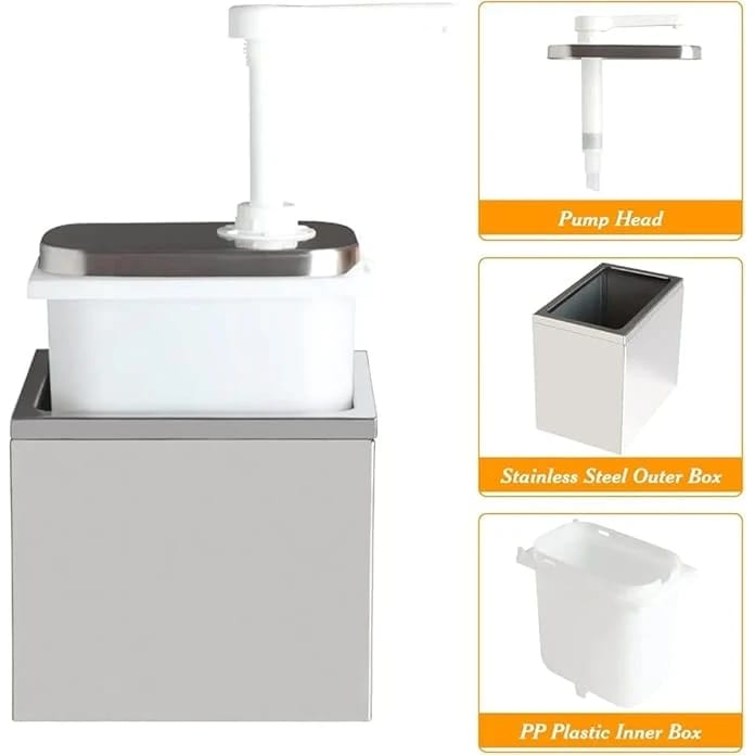 SS Tank Plastic Head Sauce Dispenser — view 6